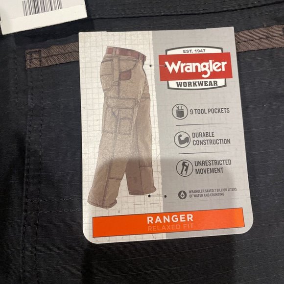 Wrangler Workwear Men's Cargo Pocket Carpenter Work Pants 34x30 Black NWT - Picture 4 of 9